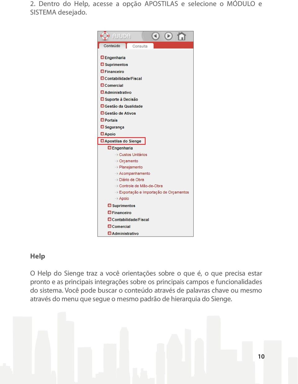 principais integrações sobre os principais campos e funcionalidades do sistema.