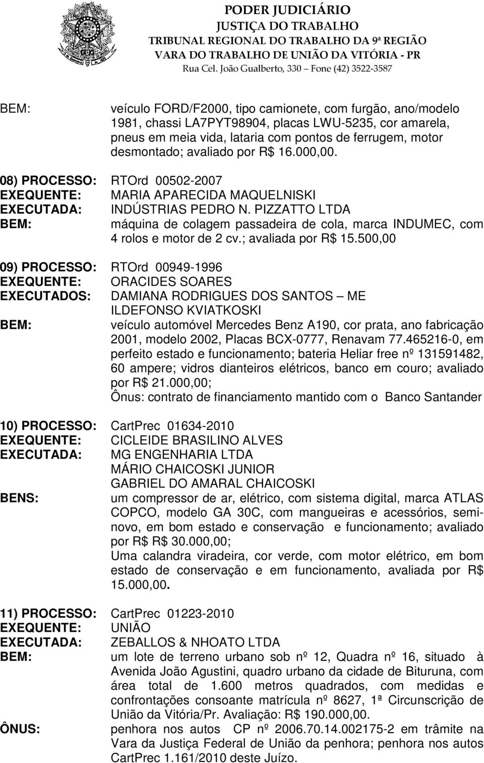 PIZZATTO LTDA máquina de colagem passadeira de cola, marca INDUMEC, com 4 rolos e motor de 2 cv.; avaliada por R$ 15.