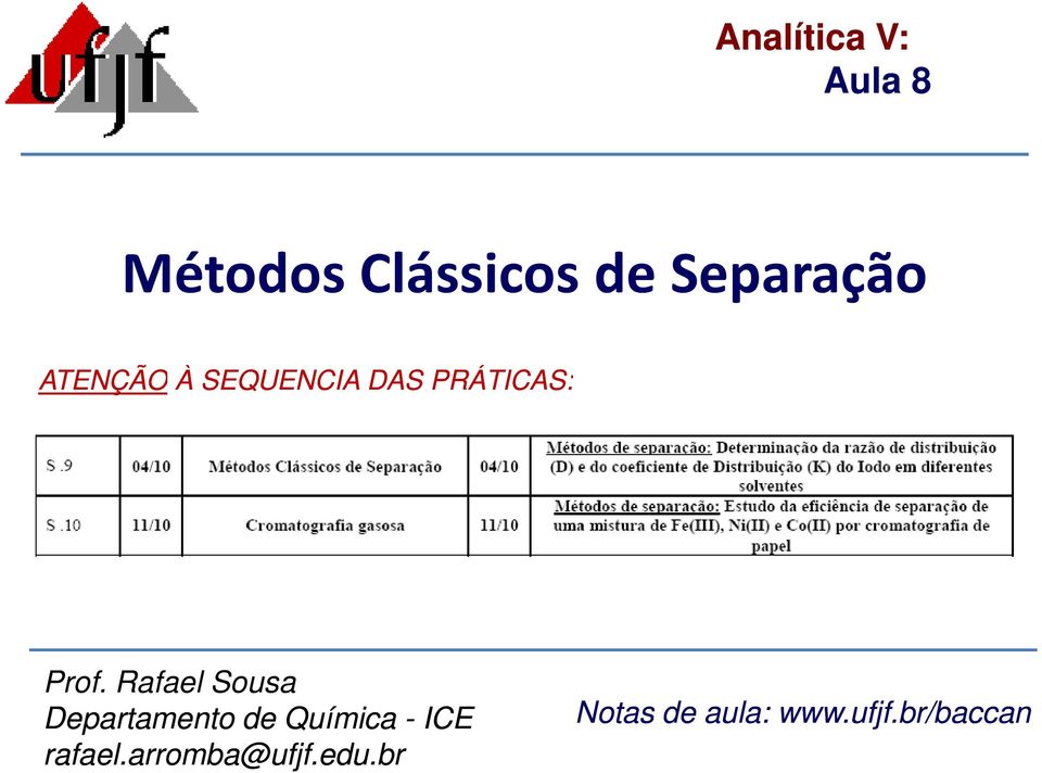 Rafael Sousa Departamento de Química - ICE