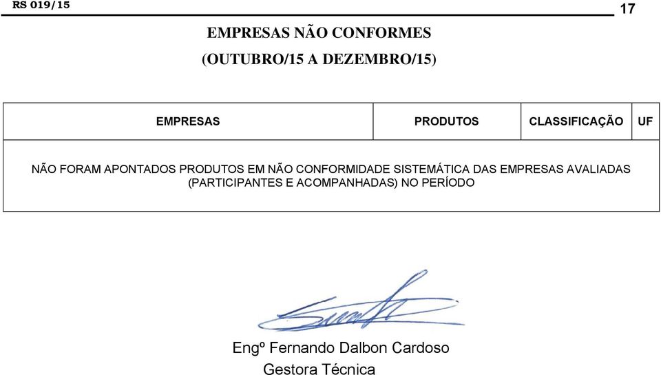 CONFORMIDADE SISTEMÁTICA DAS EMPRESAS AVALIADAS (PARTICIPANTES E