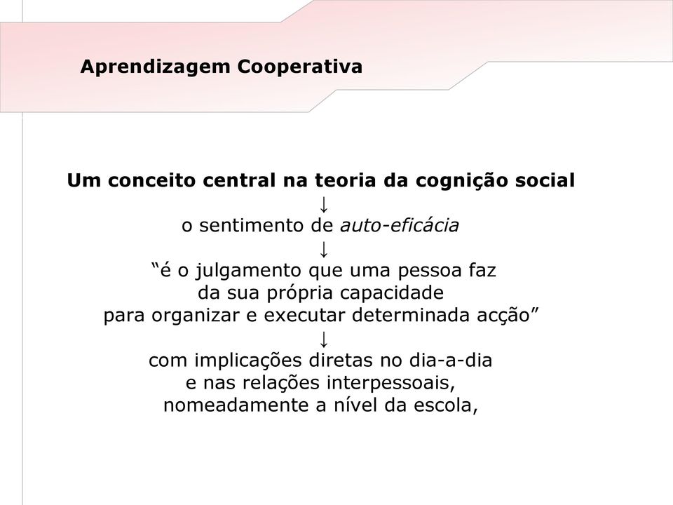 capacidade para organizar e executar determinada acção com implicações