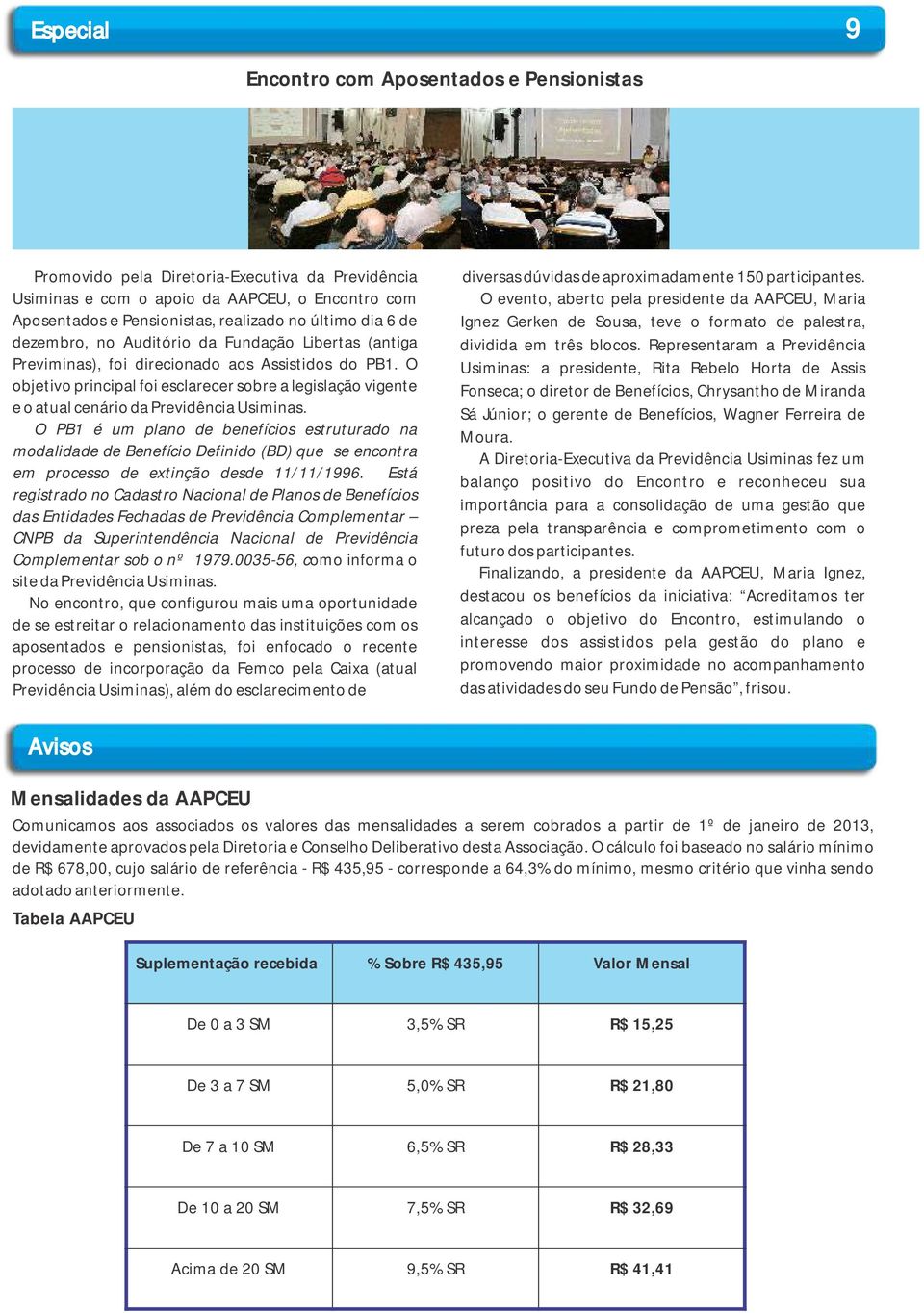 O objetivo principal foi esclarecer sobre a legislação vigente e o atual cenário da Previdência Usiminas.