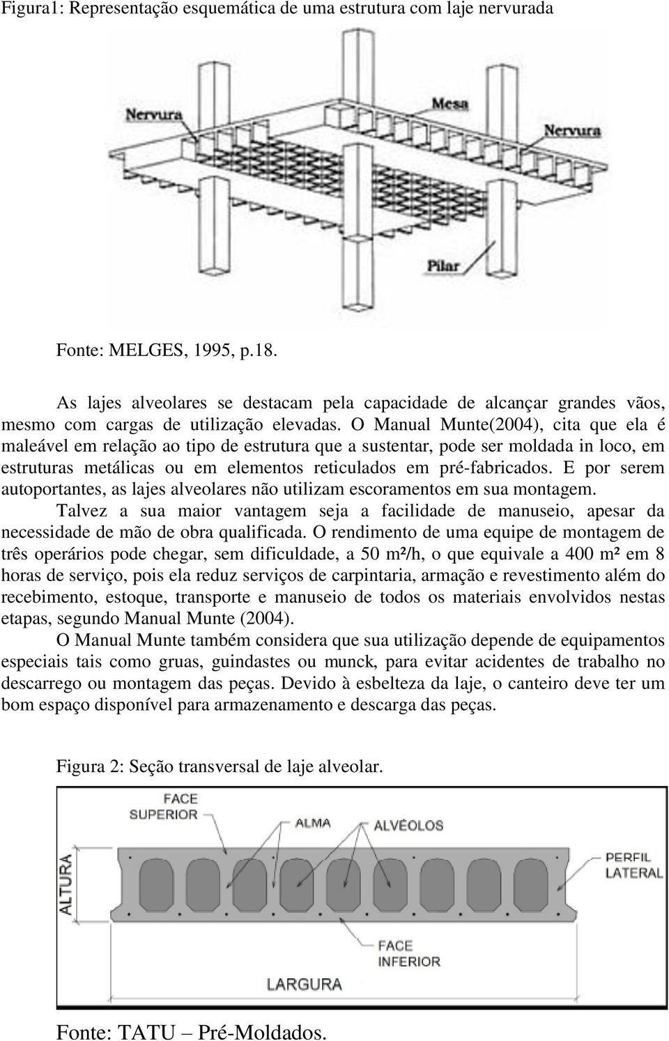 O Manual Munte(2004), cita que ela é maleável em relação ao tipo de estrutura que a sustentar, pode ser moldada in loco, em estruturas metálicas ou em elementos reticulados em pré-fabricados.