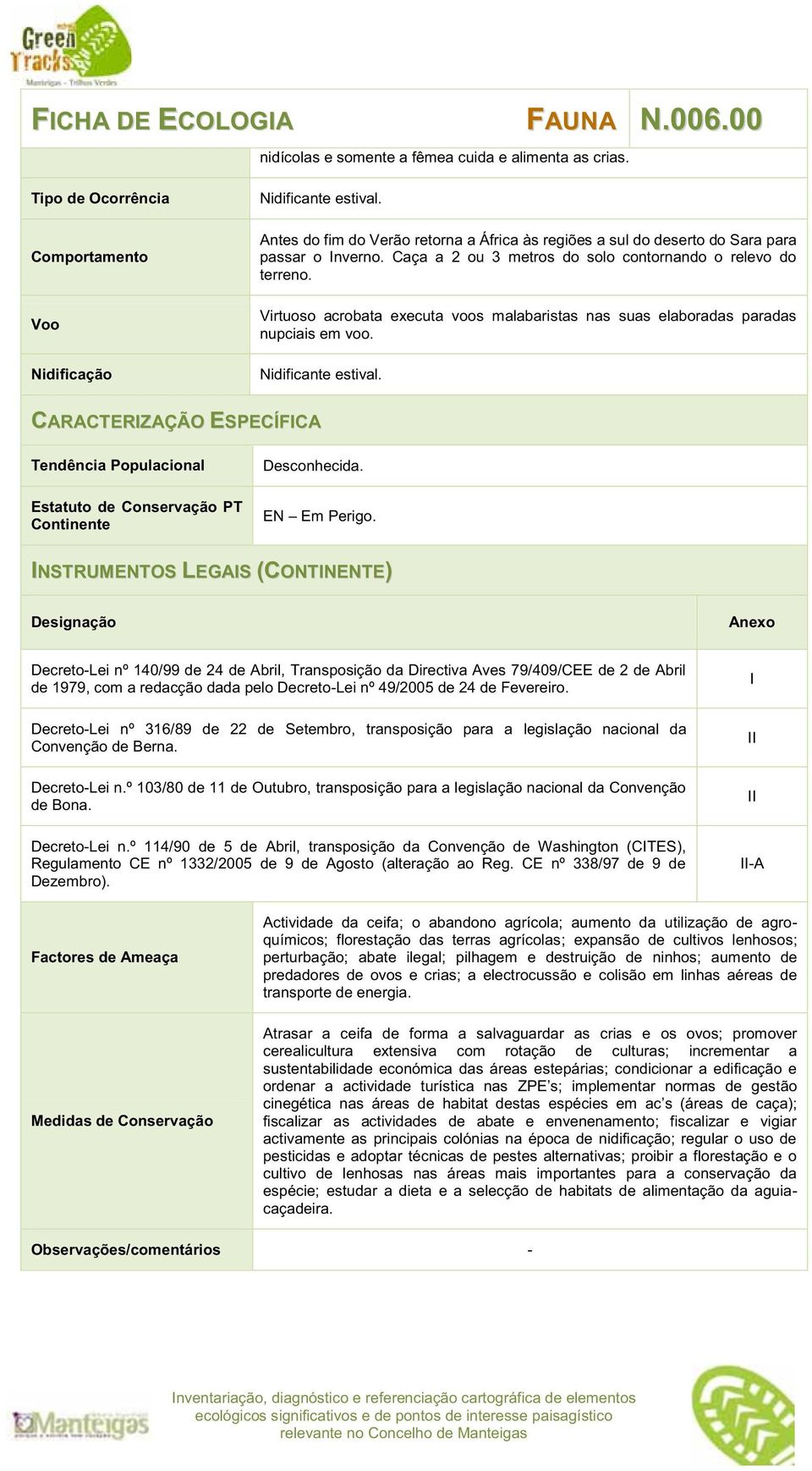 Virtuoso acrobata executa voos malabaristas nas suas elaboradas paradas nupciais em voo. Nidificante estival.