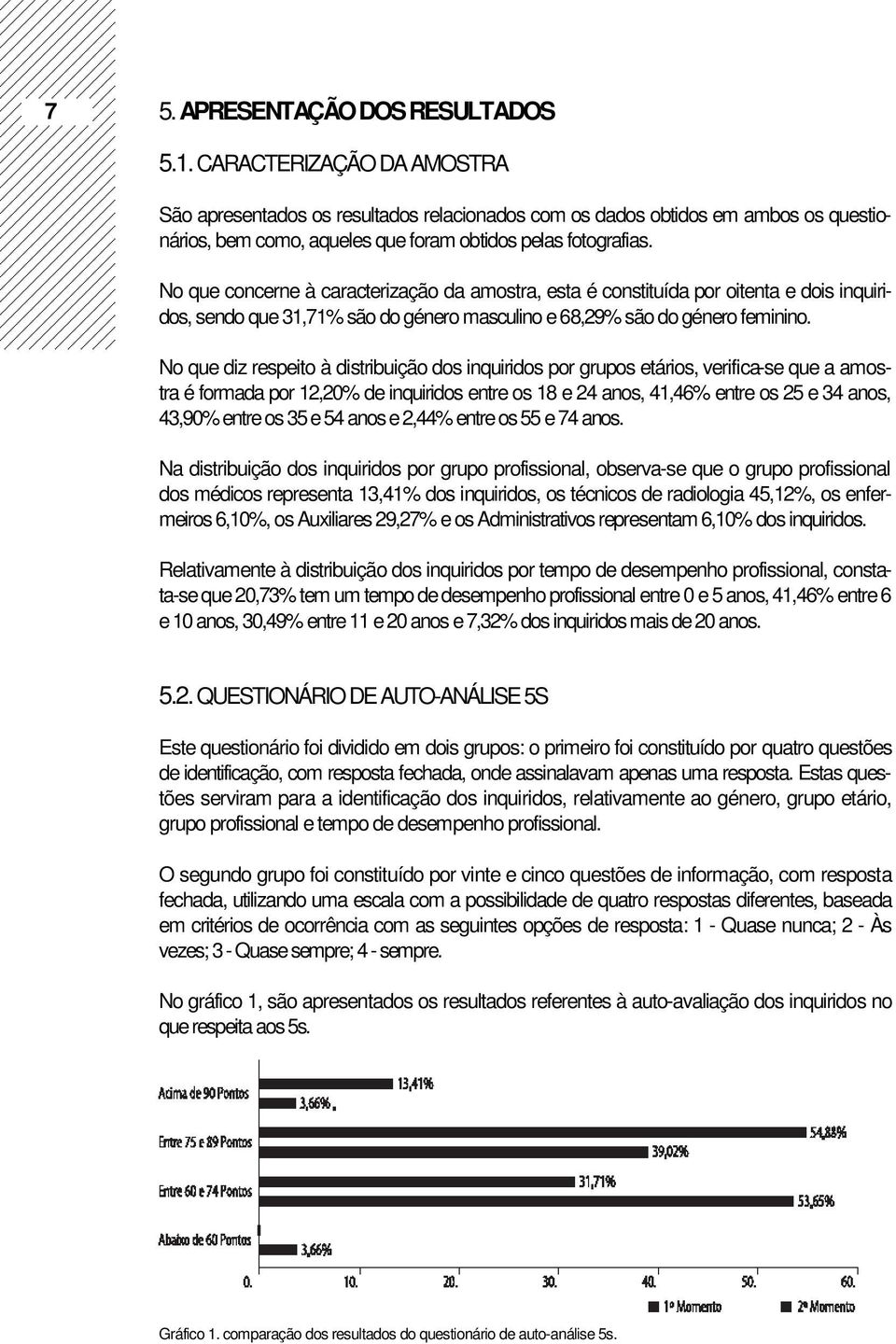 No que concerne à caracterização da amostra, esta é constituída por oitenta e dois inquiridos, sendo que 31,71% são do género masculino e 68,29% são do género feminino.