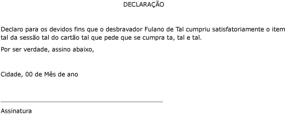 tal do cartão tal que pede que se cumpra ta, tal e tal.