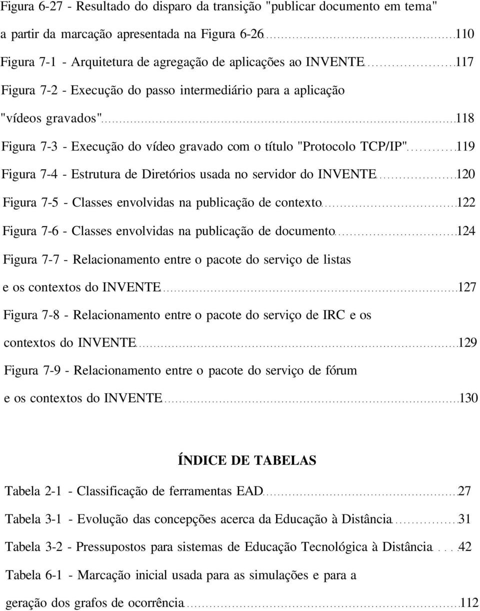 usada no servidor do INVENTE 120 Figura 7-5 - Classes envolvidas na publicação de contexto 122 Figura 7-6 - Classes envolvidas na publicação de documento 124 Figura 7-7 - Relacionamento entre o