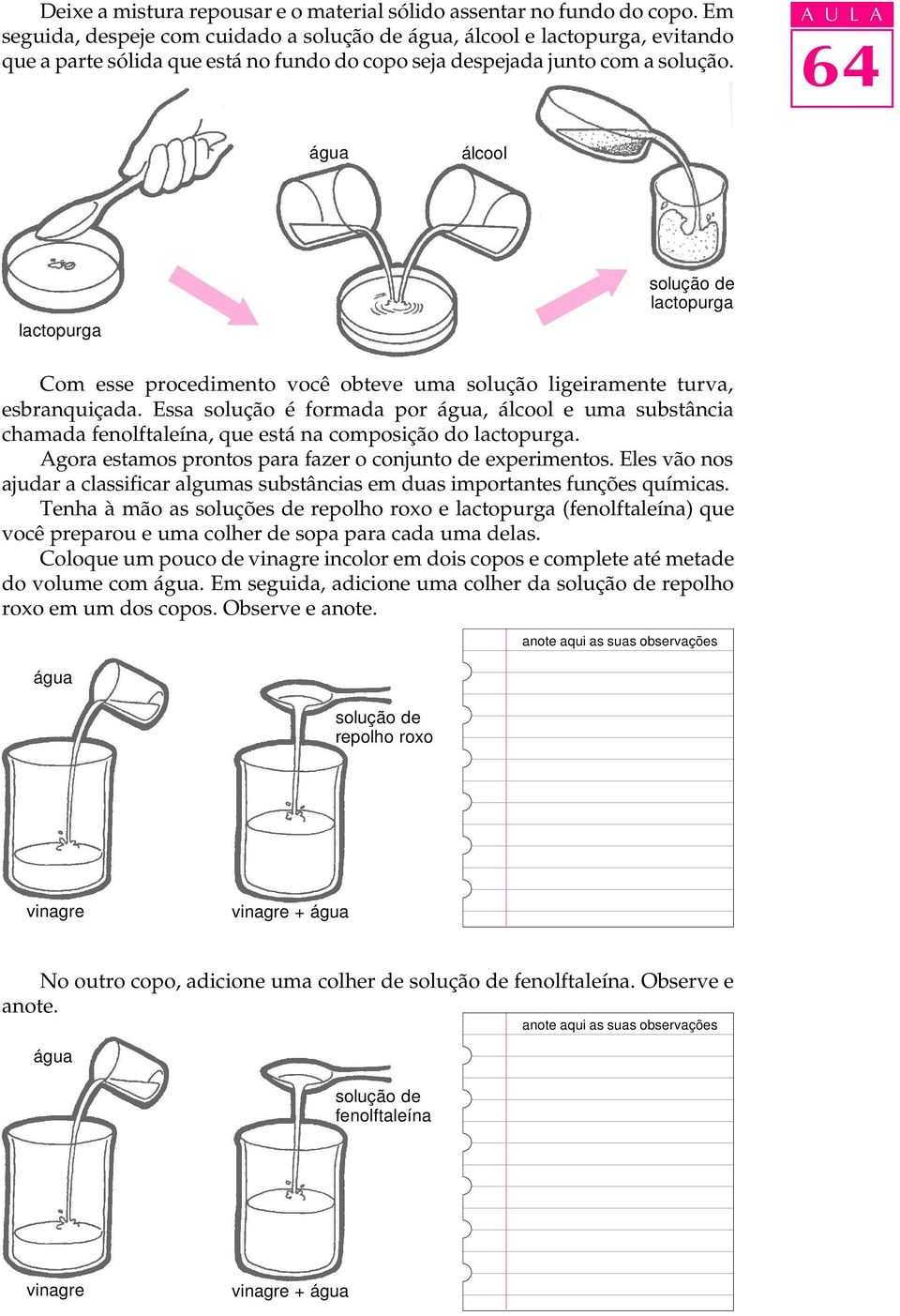 álcool lactopurga lactopurga Com esse procedimento você obteve uma solução ligeiramente turva, esbranquiçada.