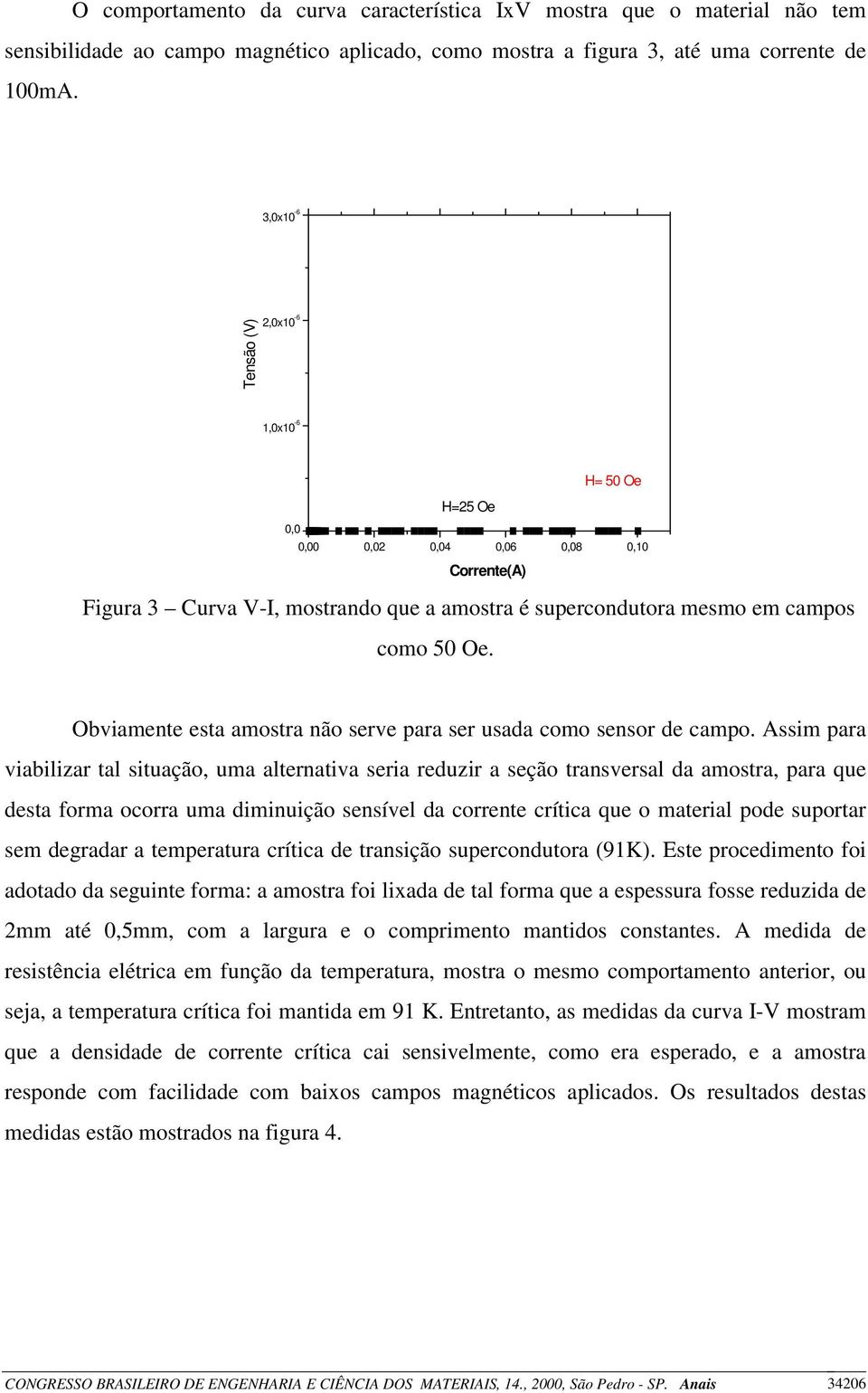 Obviamente esta amostra não serve para ser usada como sensor de campo.