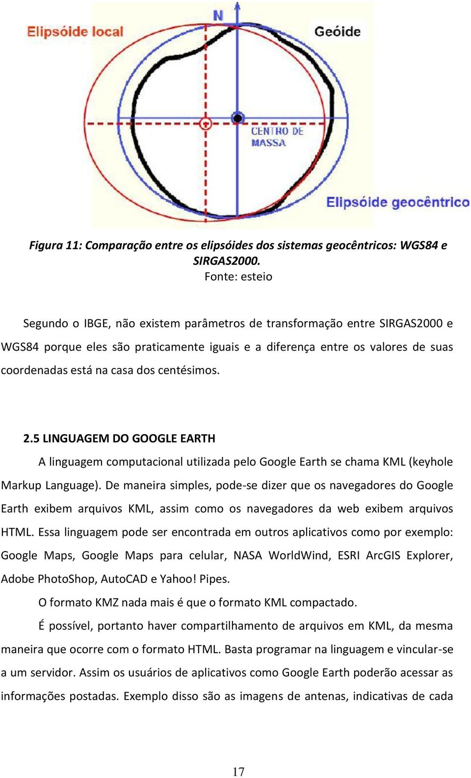 centésimos. 2.5 LINGUAGEM DO GOOGLE EARTH A linguagem computacional utilizada pelo Google Earth se chama KML (keyhole Markup Language).