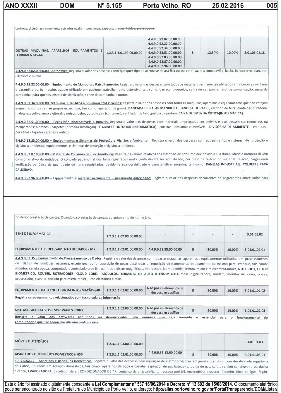 00.00.00 4.4.9.0.52.02.00.00.00 - Aeronaves: Registra o valor das despesas com qualquer tipo de aeronave de asa fixa ou asa rotativa, tais como: avião, balão, helicóptero, planador, ultraleve e outros.