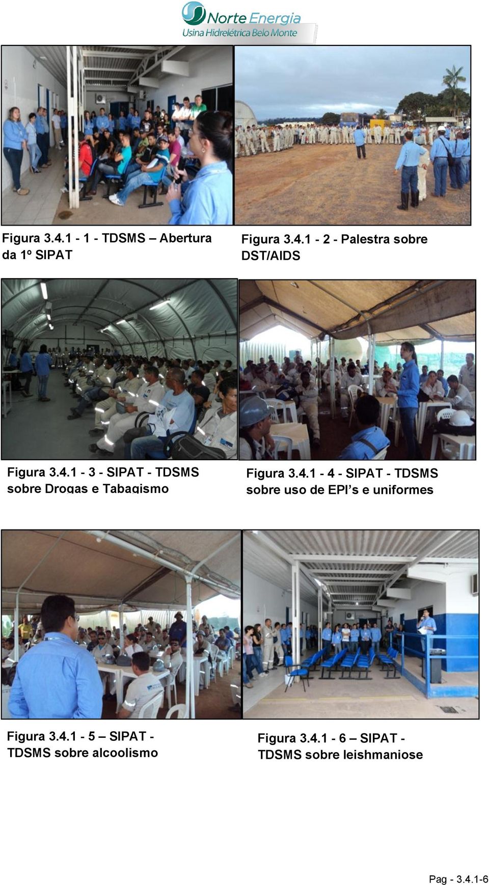 4.1-5 SIPAT - TDSMS sobre alcoolismo Figura 3.4.1-6 SIPAT - TDSMS sobre leishmaniose Pag - 3.