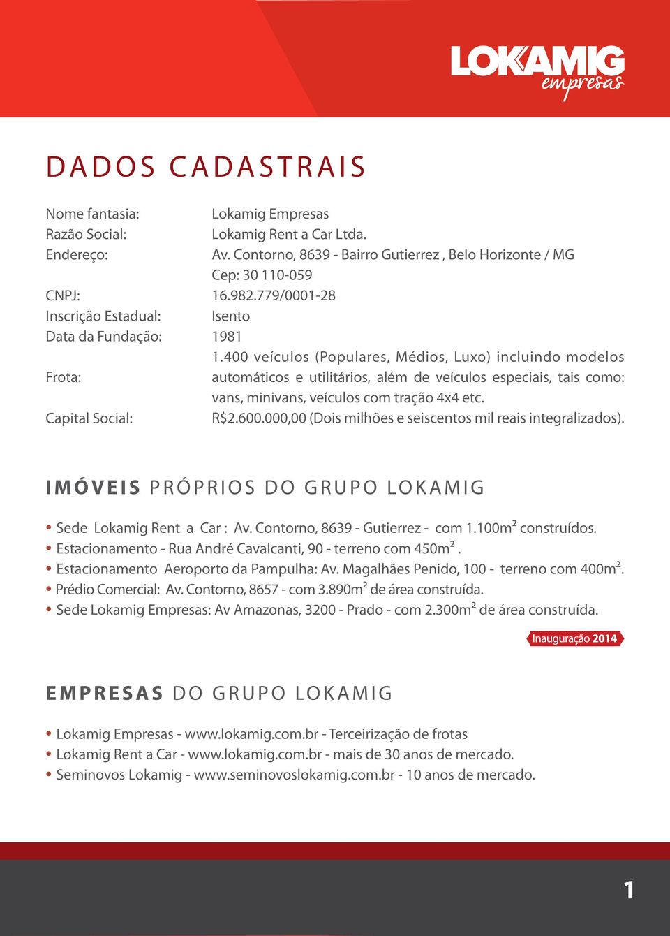 400 veículos (Populares, Médios, Luxo) incluindo modelos automáticos e utilitários, além de veículos especiais, tais como: vans, minivans, veículos com tração 4x4 etc. R$2.600.