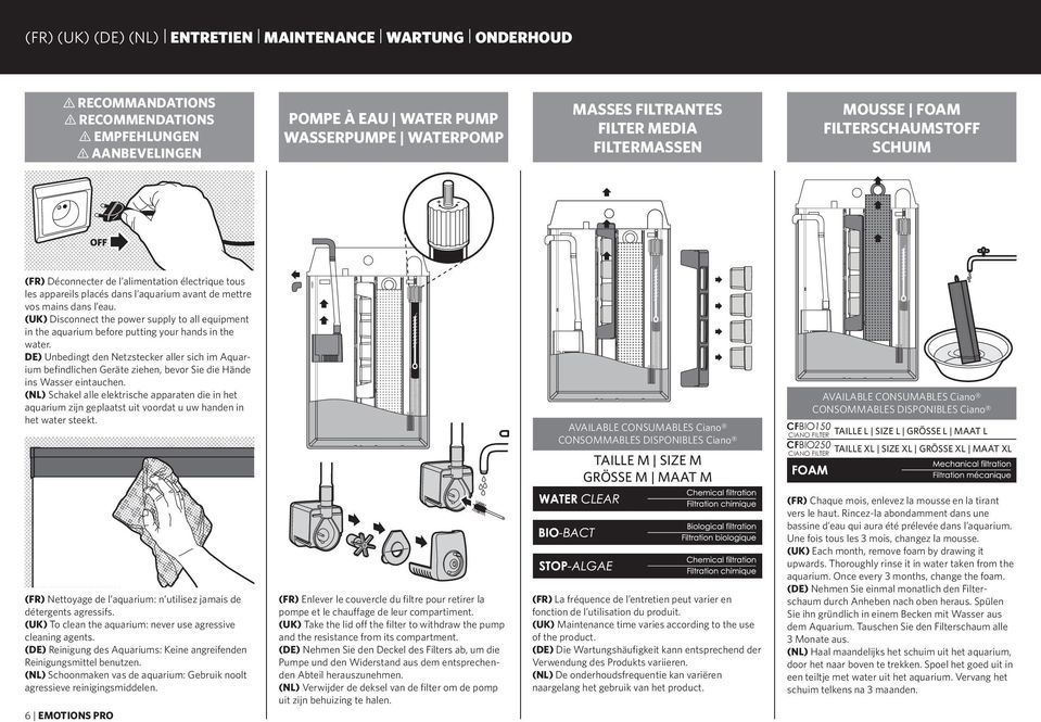 (UK) Disconnect the power supply to all equipment in the aquarium before putting your hands in the water.