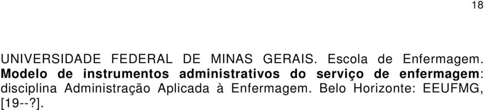 Modelo de instrumentos administrativos do serviço