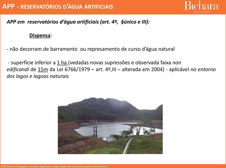 natural - superfície inferior a 1 ha (vedadas novas supressões e observada faixa non