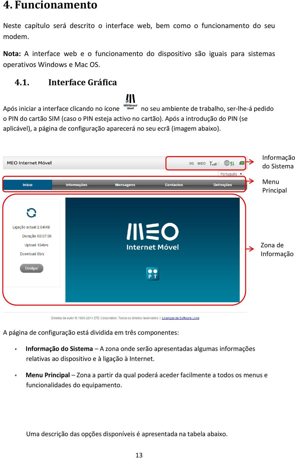 Interface Gráfica Após iniciar a interface clicando no ícone no seu ambiente de trabalho, ser-lhe-á pedido o PIN do cartão SIM (caso o PIN esteja activo no cartão).