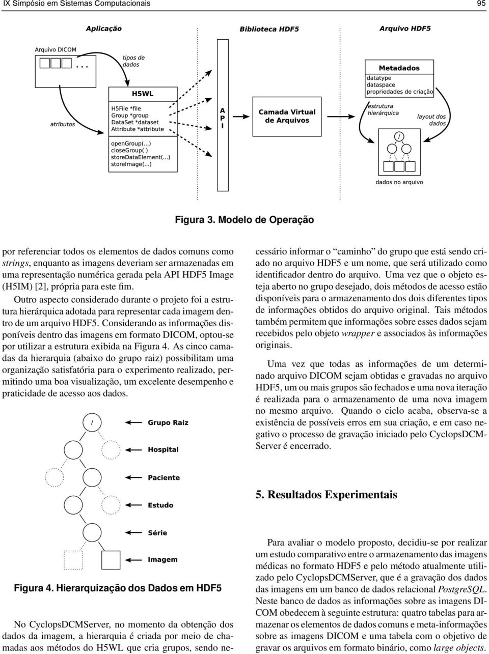 própria para este fim. Outro aspecto considerado durante o projeto foi a estrutura hierárquica adotada para representar cada imagem dentro de um arquivo HDF5.