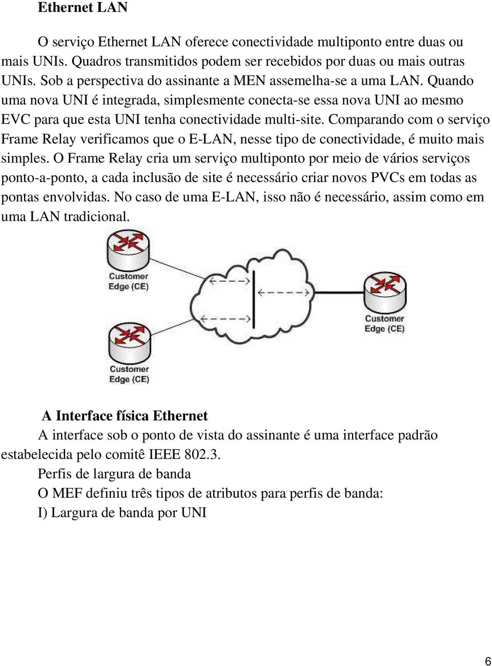 Comparando com o serviço Frame Relay verificamos que o E-LAN, nesse tipo de conectividade, é muito mais simples.