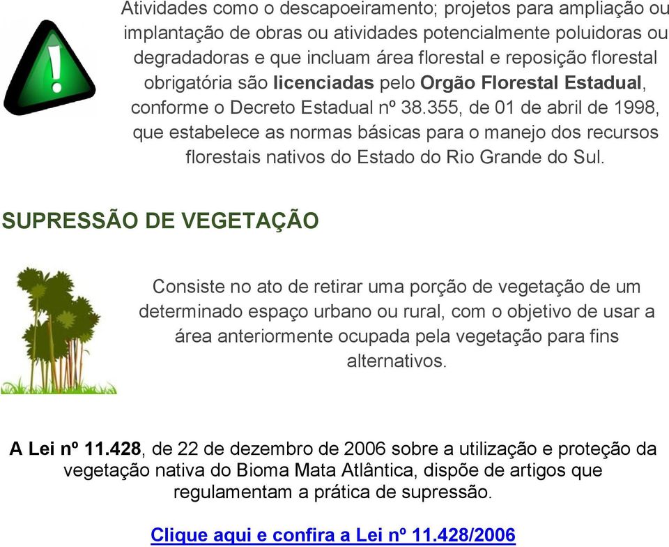 355, de 01 de abril de 1998, que estabelece as normas básicas para o manejo dos recursos florestais nativos do Estado do Rio Grande do Sul.