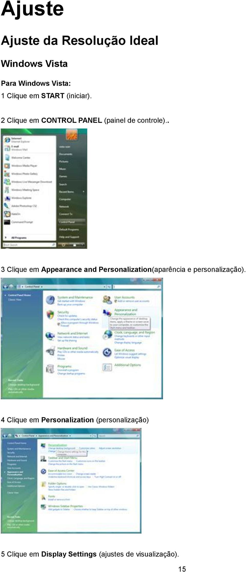 . 3 Clique em Appearance and Personalization(aparência e personalização).
