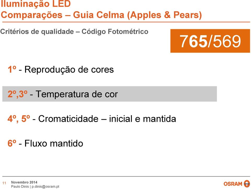 Reprodução de cores 2º,3º - Temperatura de cor 4º, 5º -