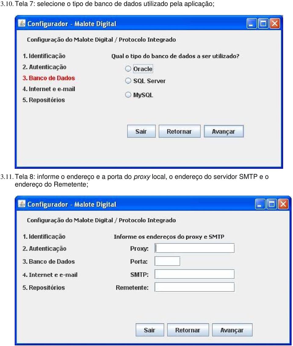 Tela 8: informe o endereço e a porta do proxy