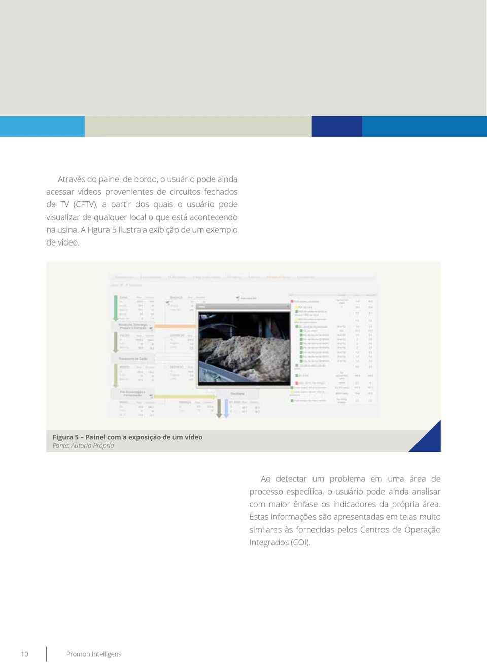 Figura 5 Painel com a exposição de um vídeo Fonte: Autoria Própria Ao detectar um problema em uma área de processo específica, o usuário pode ainda