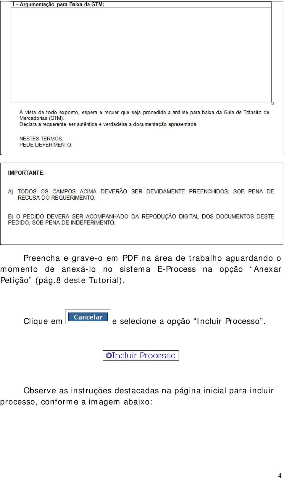 8 deste Tutorial). Clique em e selecione a opção Incluir Processo.