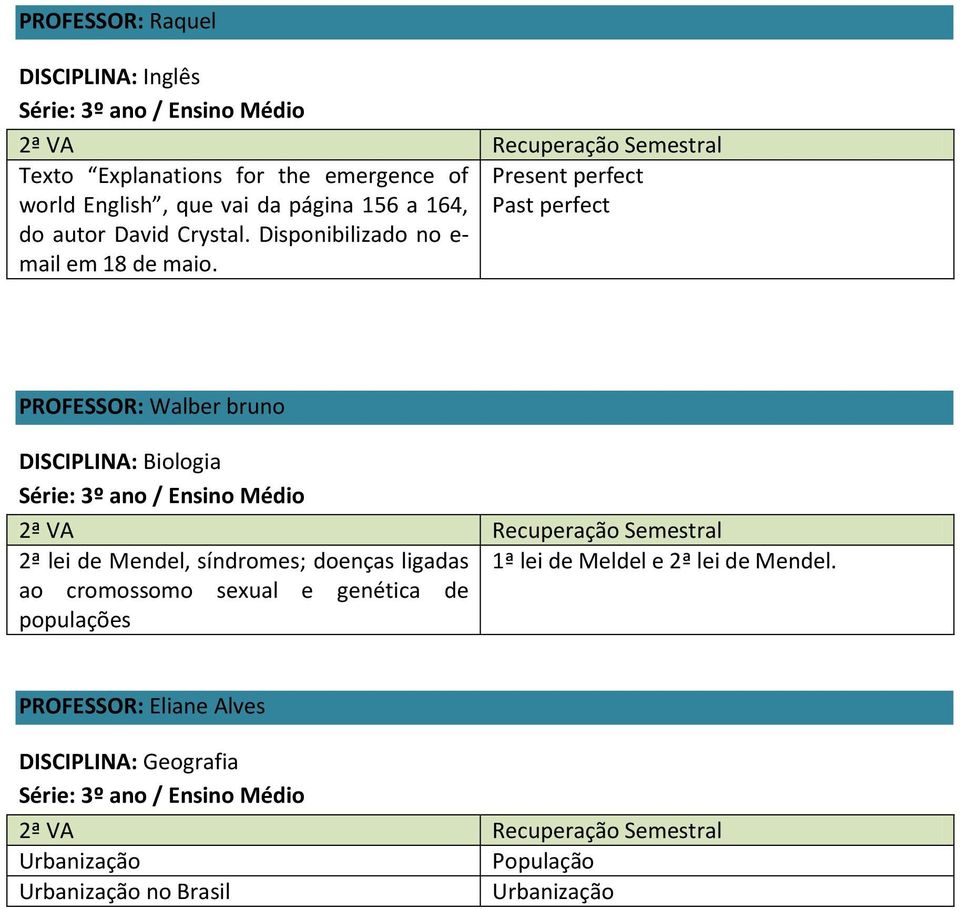 PROFESSOR: Walber bruno 2ª lei de Mendel, síndromes; doenças ligadas 1ª lei de Meldel e 2ª lei de Mendel.