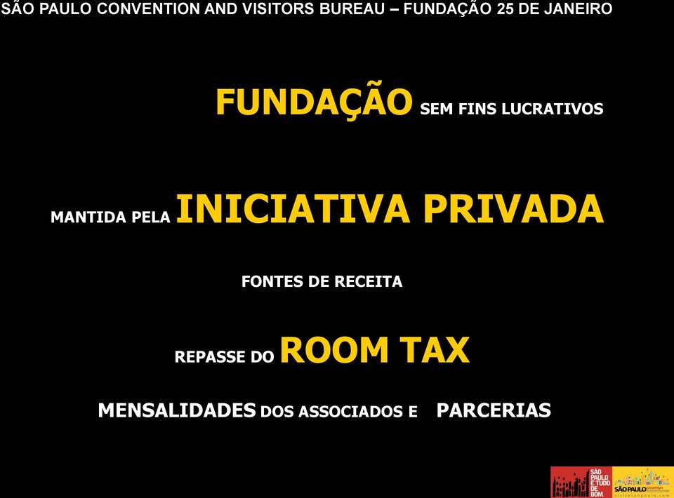 INICIATIVA PRIVADA FONTES DE RECEITA REPASSE DO ROOM