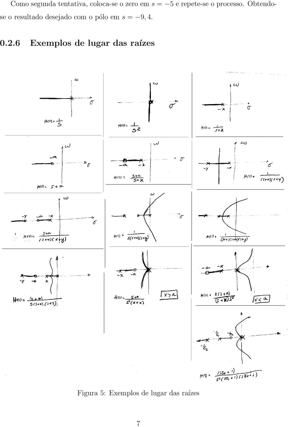 Obtendose o resultado desejado com o pólo em s =