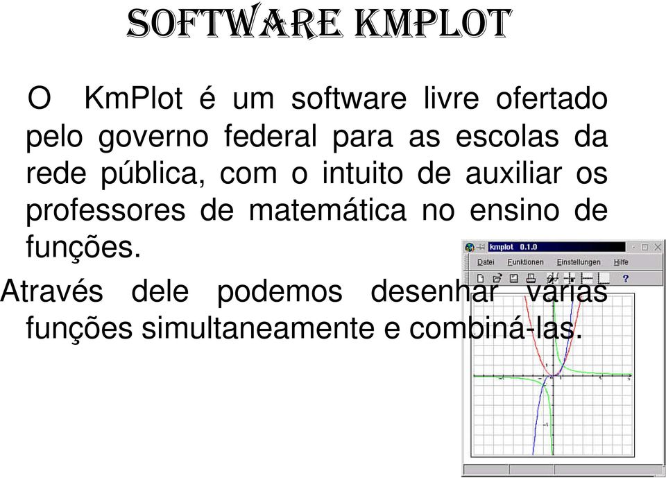 de auxiliar os professores de matemática no ensino de funções.