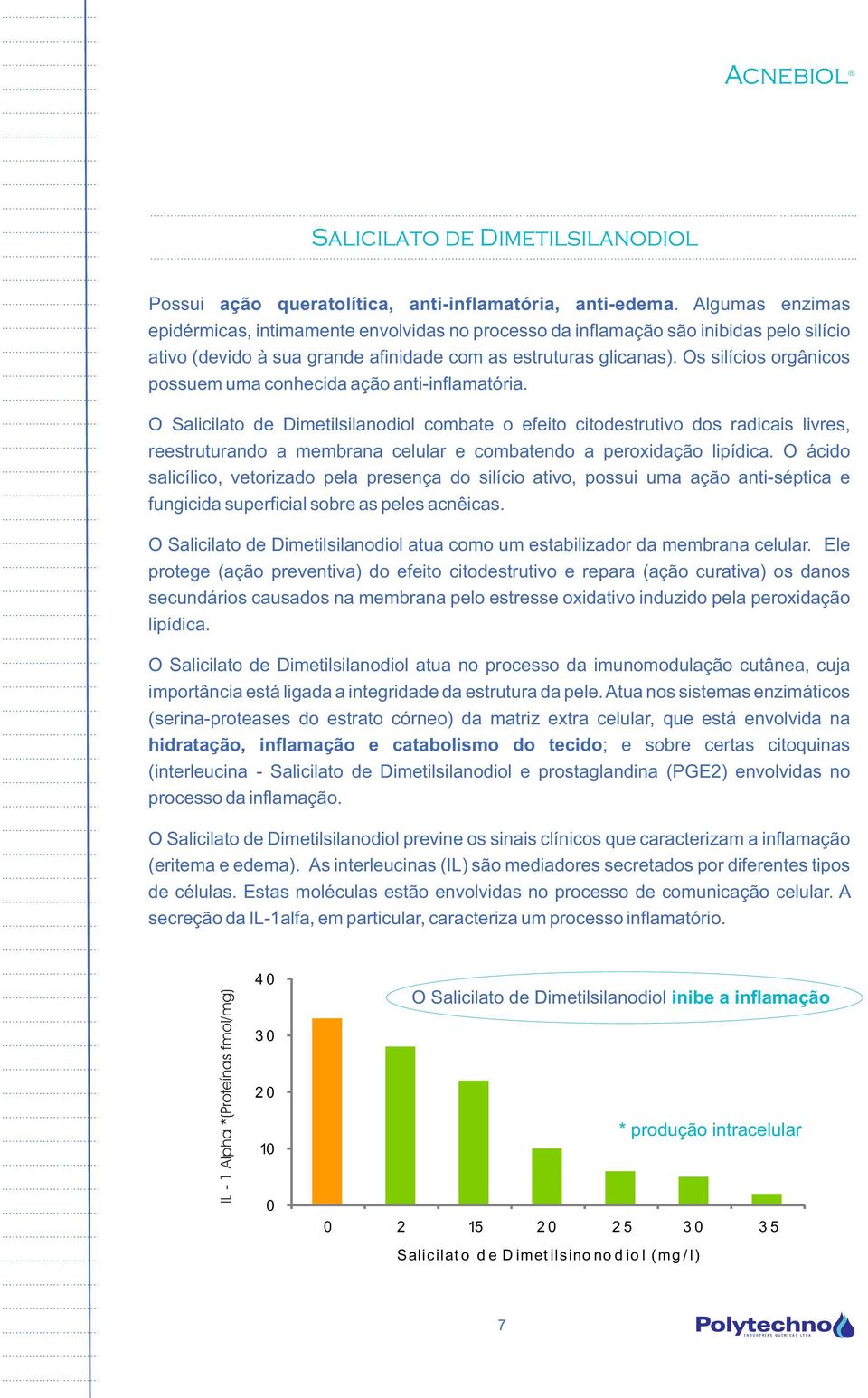 Os silícios orgânicos possuem uma conhecida ação anti-inflamatória.