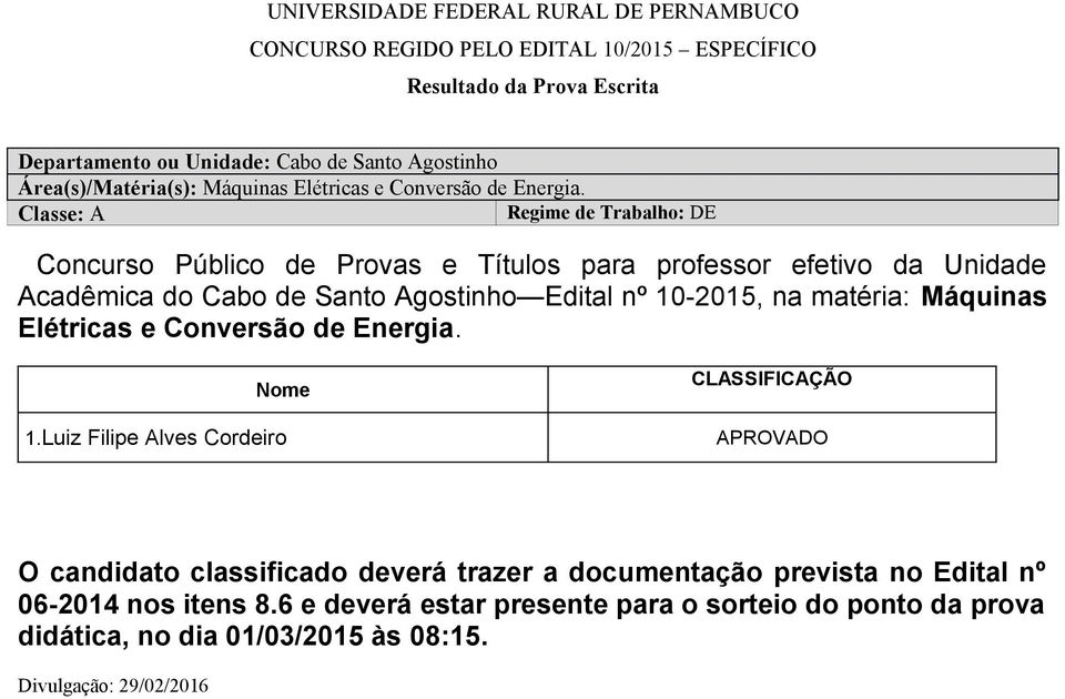 matéria: Máquinas Elétricas e Conversão de Energia. Nome 1.