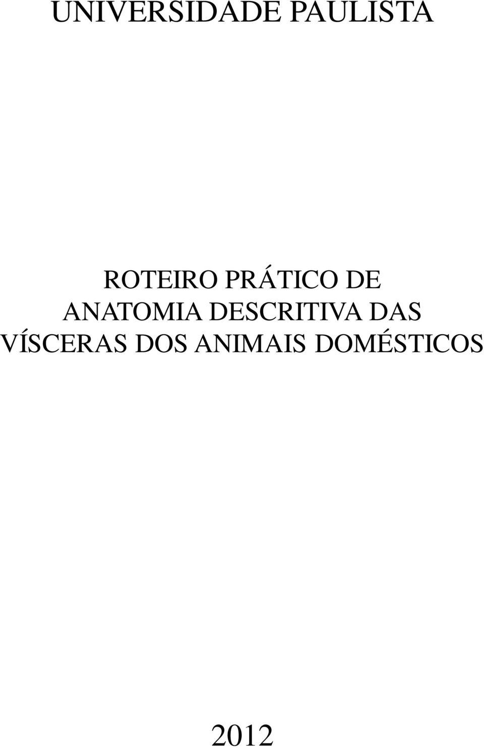 ANATOMIA DESCRITIVA DAS