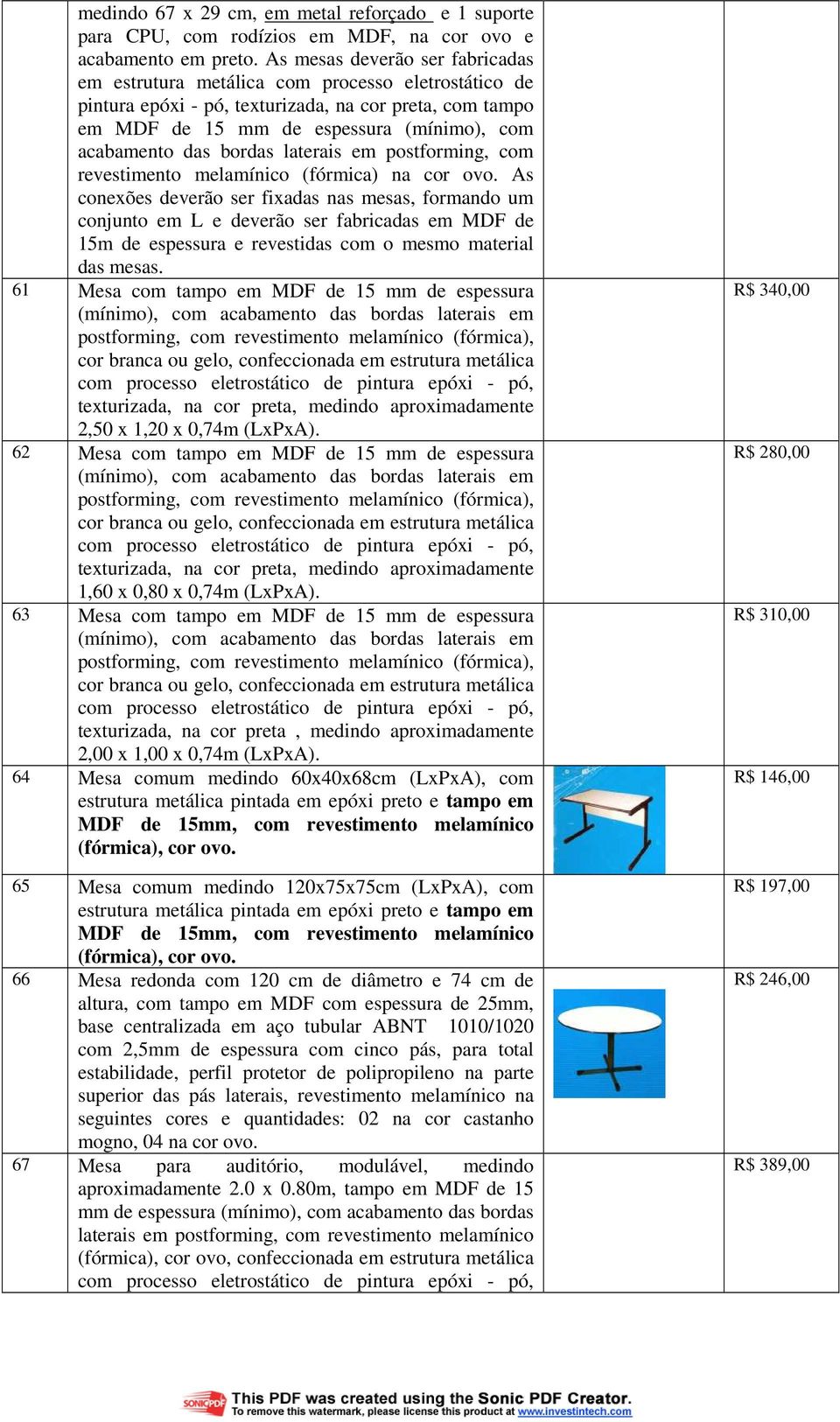 bordas laterais em postforming, com revestimento melamínico (fórmica) na cor ovo.