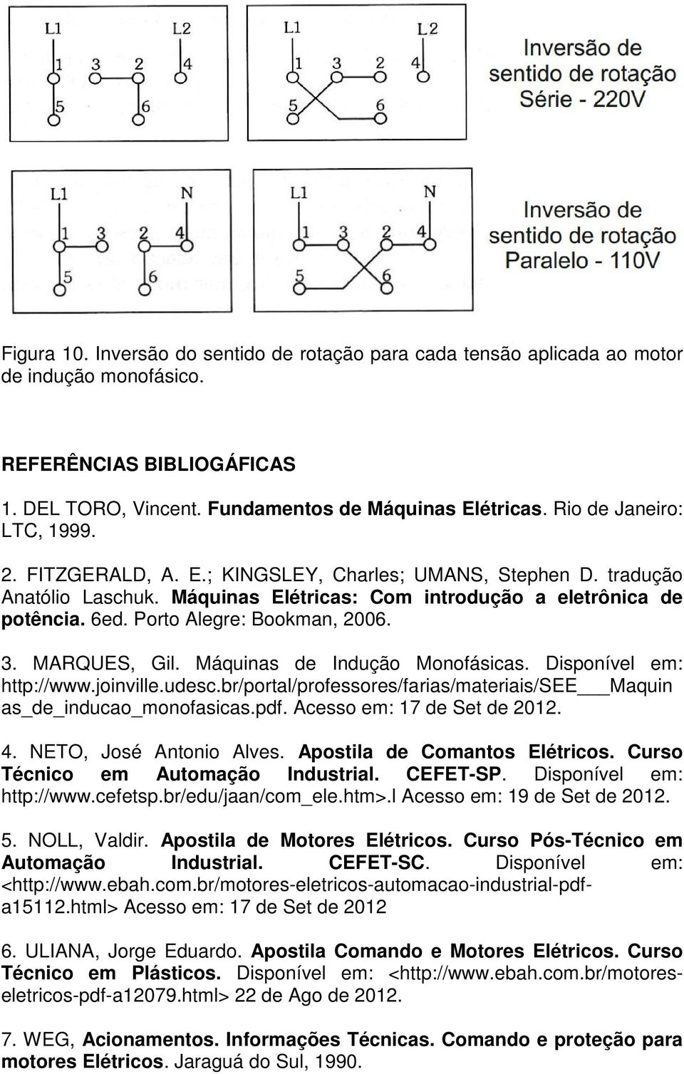 Porto Alegre: Bookman, 2006. 3. MARQUES, Gil. Máquinas de Indução Monofásicas. Disponível em: http://www.joinville.udesc.br/portal/professores/farias/materiais/see Maquin as_de_inducao_monofasicas.