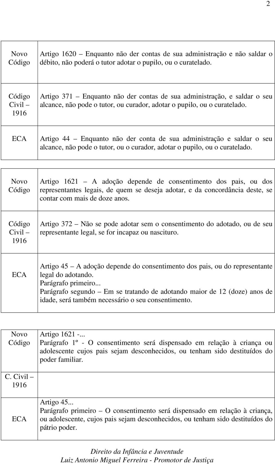 Artigo 44 Enquanto não der conta de sua administração e saldar o seu alcance, não pode o tutor, ou o curador, adotar o pupilo, ou o curatelado.