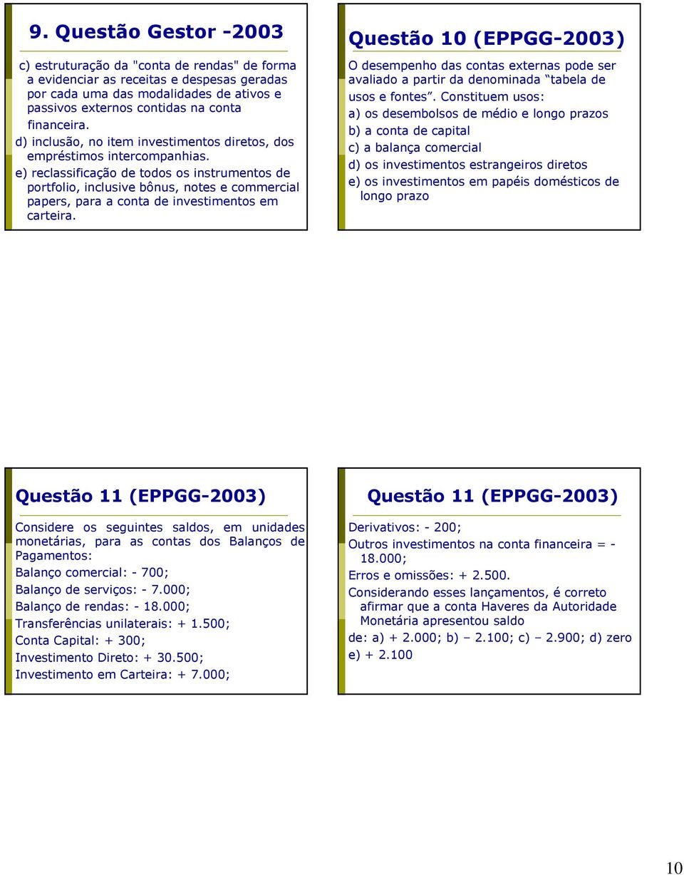 e) reclassificação de todos os instrumentos de portfolio, inclusive bônus, notes e commercial papers, para a conta de investimentos em carteira.