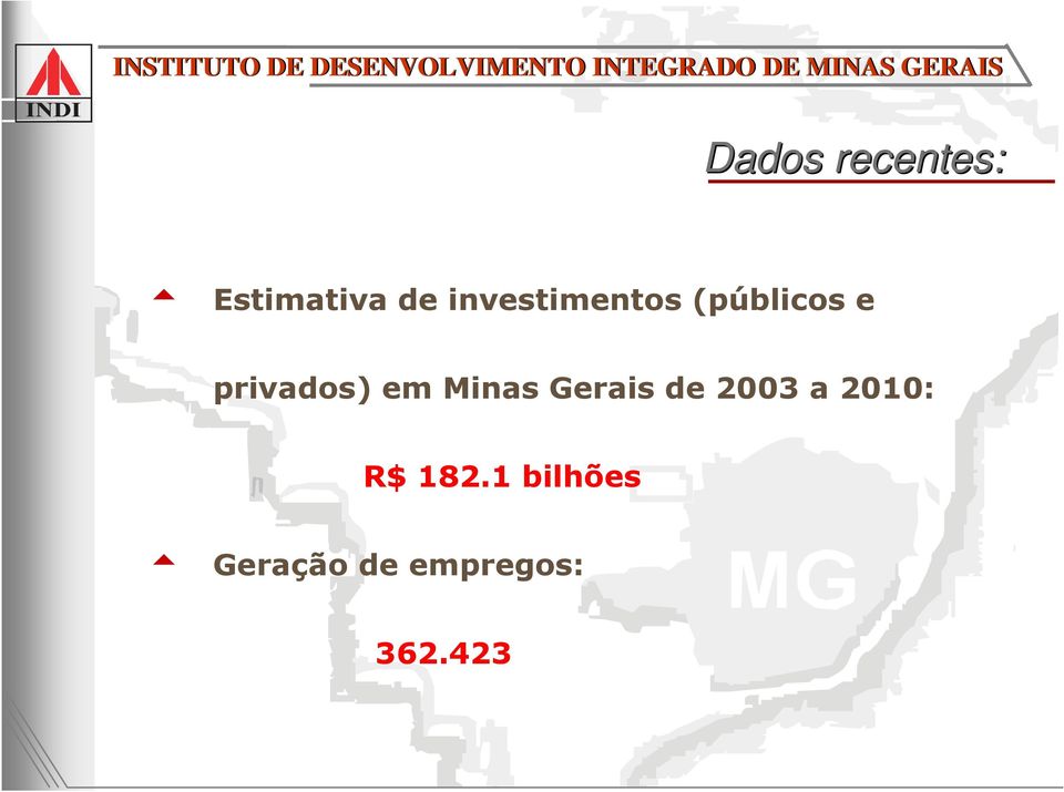 em Minas Gerais de 2003 a 2010: R$