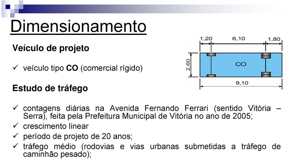 pela Prefeitura Municipal de Vitória no ano de 2005; crescimento linear período de