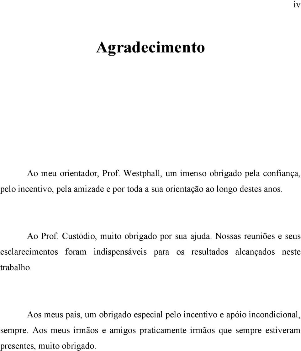 Ao Prof. Custódio, muito obrigado por sua ajuda.