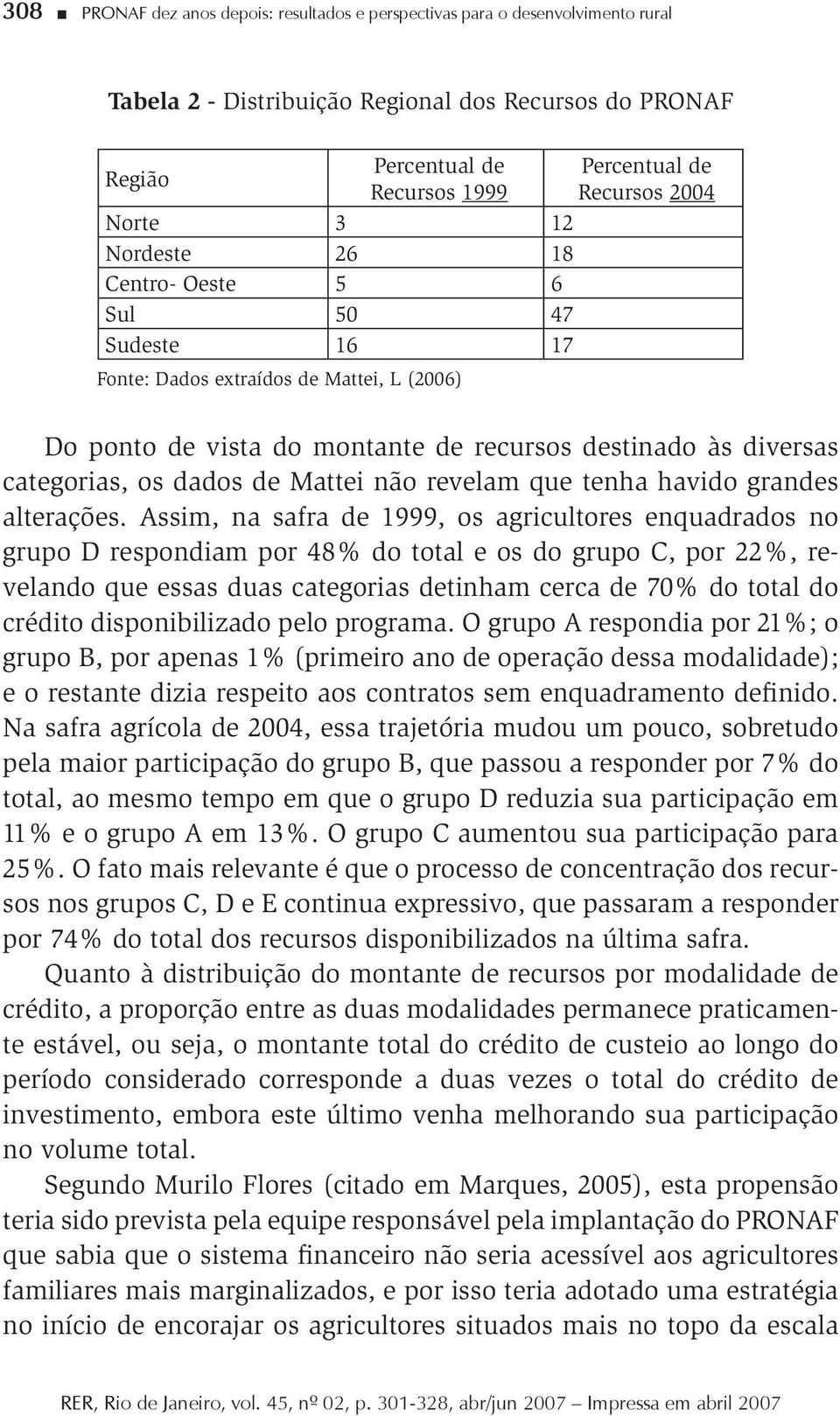 dados de Mattei não revelam que tenha havido grandes alterações.