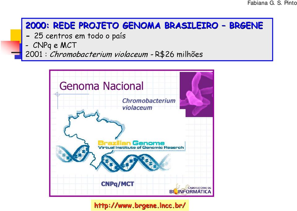 CNPq e MCT 2001 : Chromobacterium