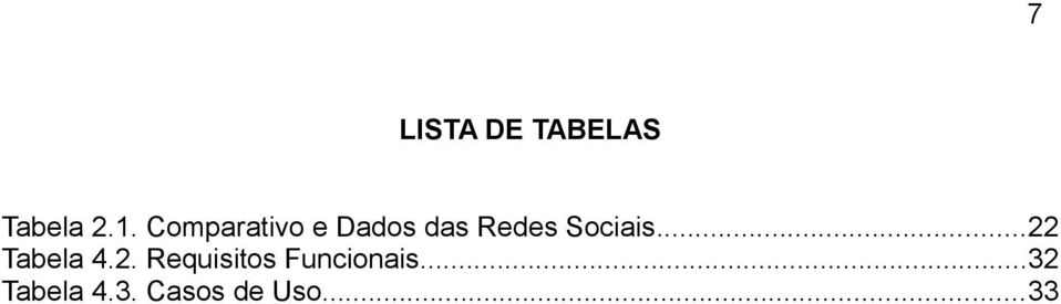 Sociais...22 Tabela 4.2. Requisitos Funcionais.