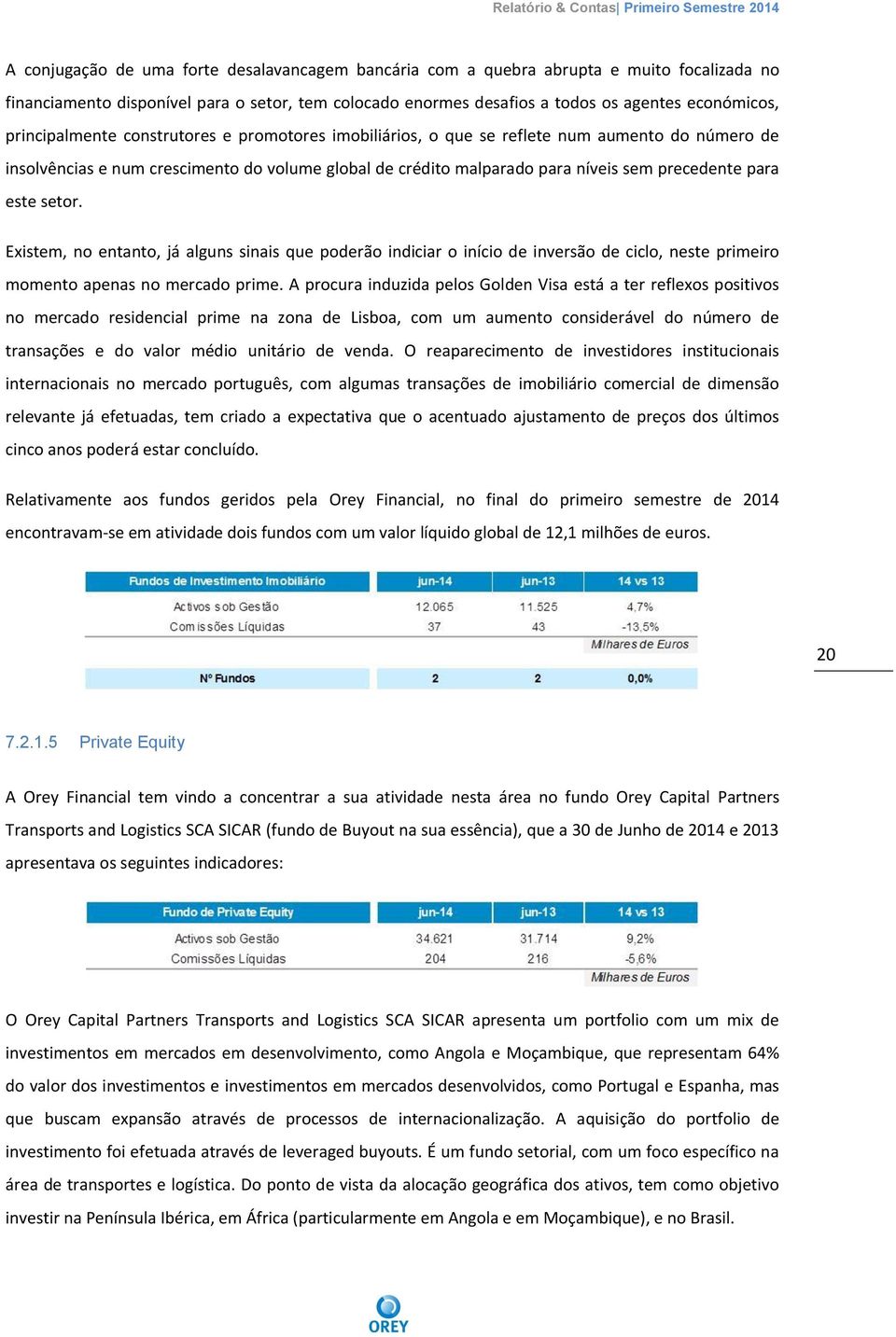 este setor. Existem, no entanto, já alguns sinais que poderão indiciar o início de inversão de ciclo, neste primeiro momento apenas no mercado prime.