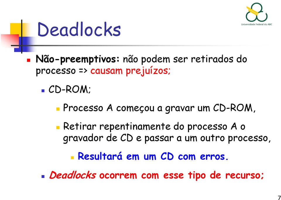 repentinamente do processo A o gravador de CD e passar a um outro