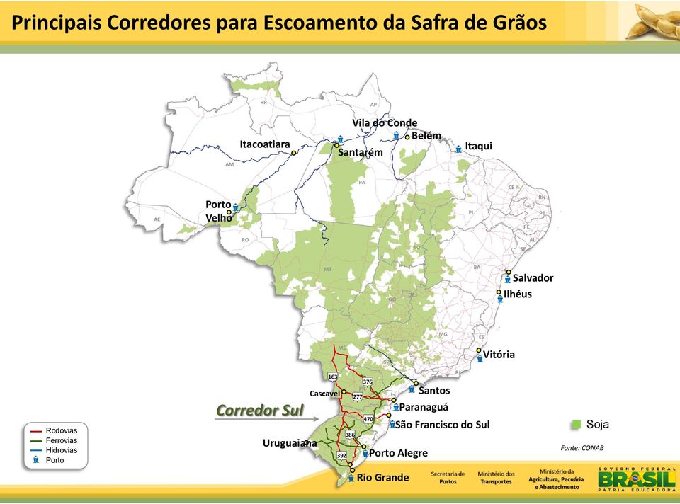 Hidrovias Corredor Sul Uruguaiana Cascavel 386 RS 392