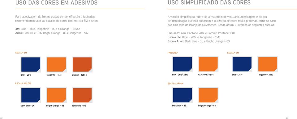 identificação que não suportam a utilização de cores muito próximas, como no caso dos dois tons de laranja da SulAmérica.